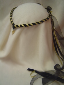 Golden Fairy circlet, black and 

gold ribbons with fairy charm.